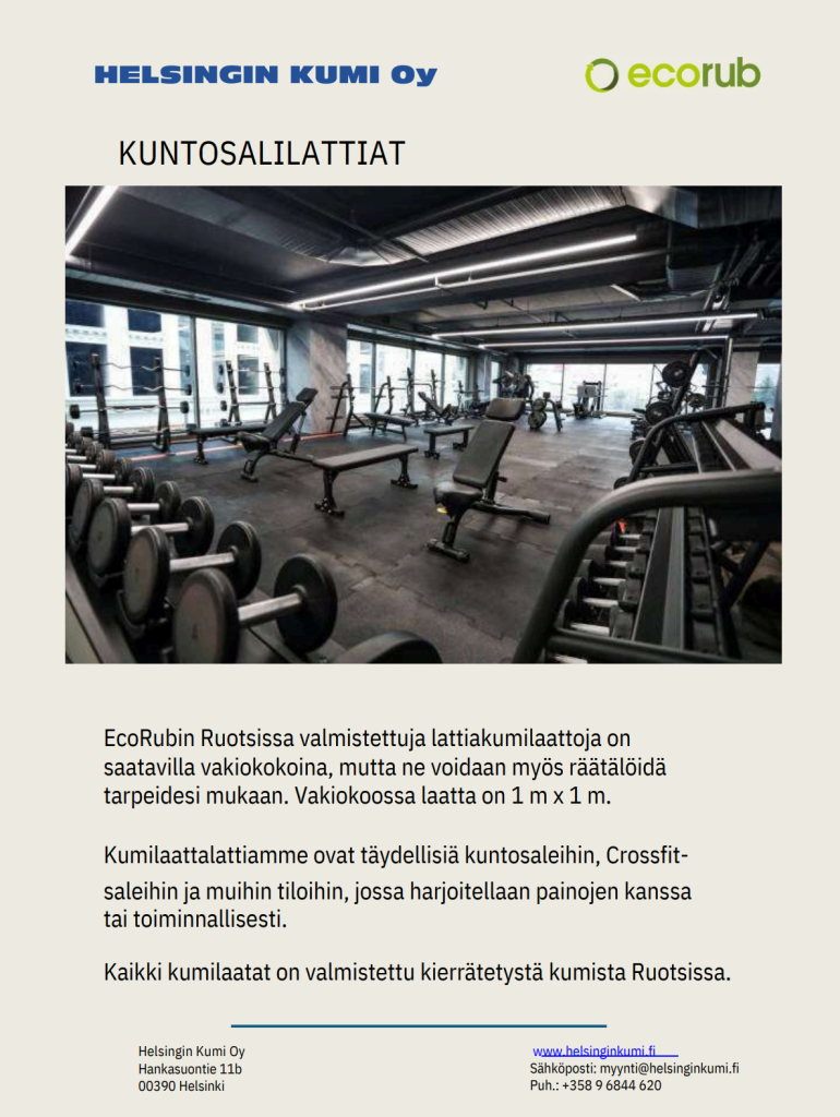 ECORUB-kuntosalilattiat